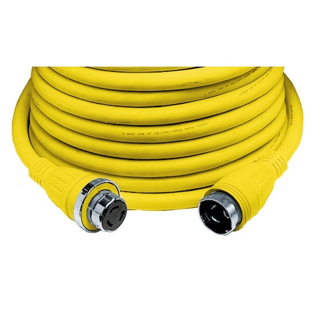Hubbell Wiring Device-Kellems Locking Devices, Twist-Lock, Marine Grade, Ship to Shore Cableset, 50A 125V, 2-Pole 3-Wire Grounding, Non-NEMA, Yellow HBL61CM53
